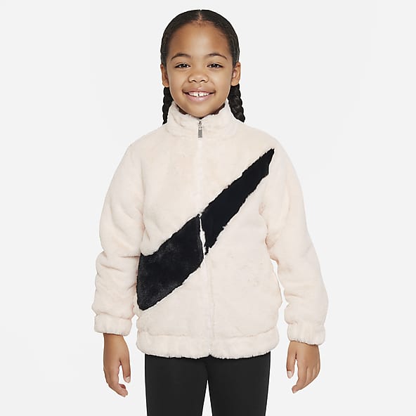 Girls White Cold Weather Jackets. Nike